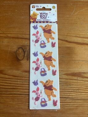 VTG Sandylion Stickers Disney Winnie the Pooh fuzzies